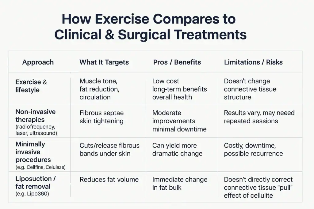Sculpting Your Bum: Can Toning Exercises Really Reduce Cellulite? 2 How exercise compares to treatments from Lipo 360 Weymouth
