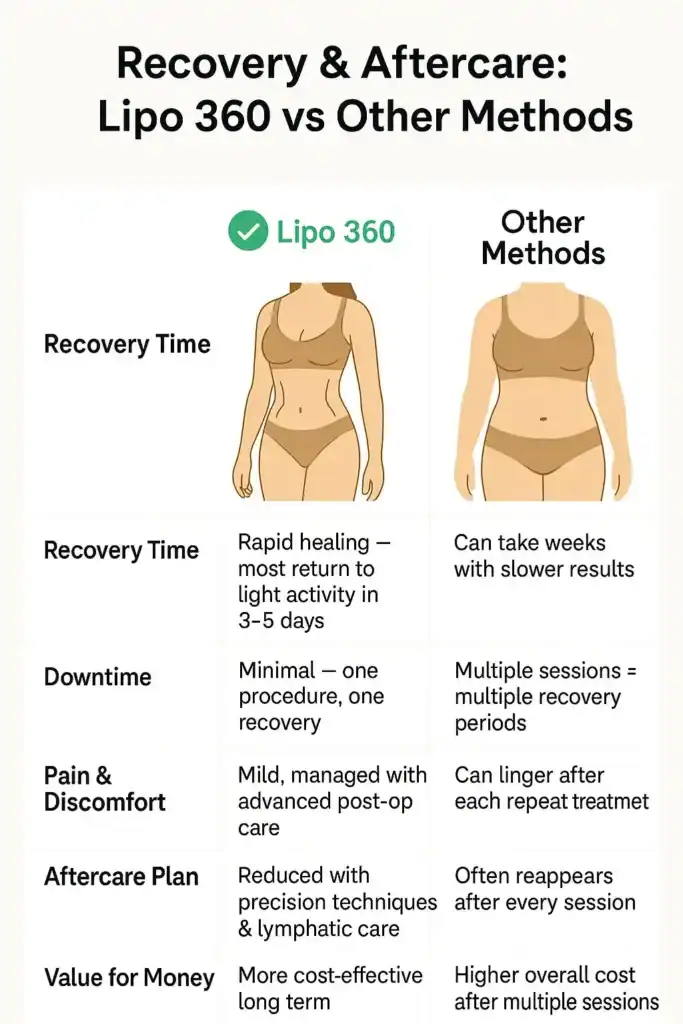 Recovery and Aftercare for Fat-Dissolving Surgery 2 Table to show fat dissolving injection aftercare Weymouth