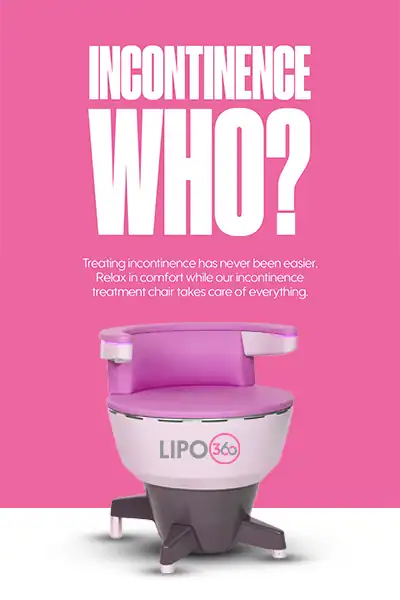 LIPO360 EMS Chair Can Help with Urinary Incontinence 2 Image of a urinary incontinence treatment seat Weymouth